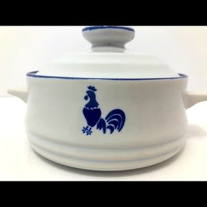 Country Blue IH Rooster 5” Casserole Dish w/Lid